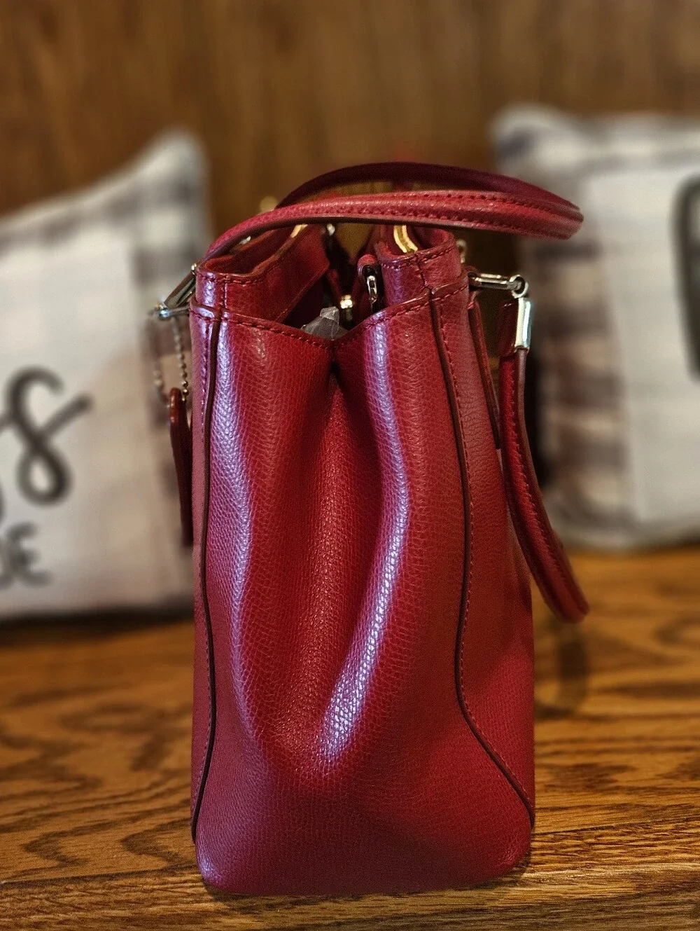 Coach crossgrain leather